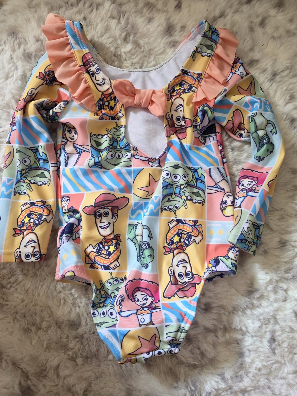 Disney Toy Story Print Long-Sleeve One-Piece Swimsuit
